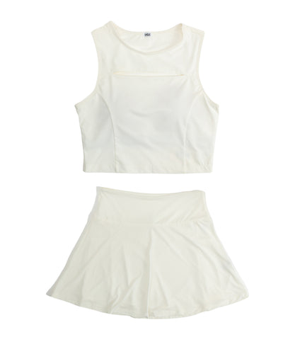 White Tennis Top & Skirt Set