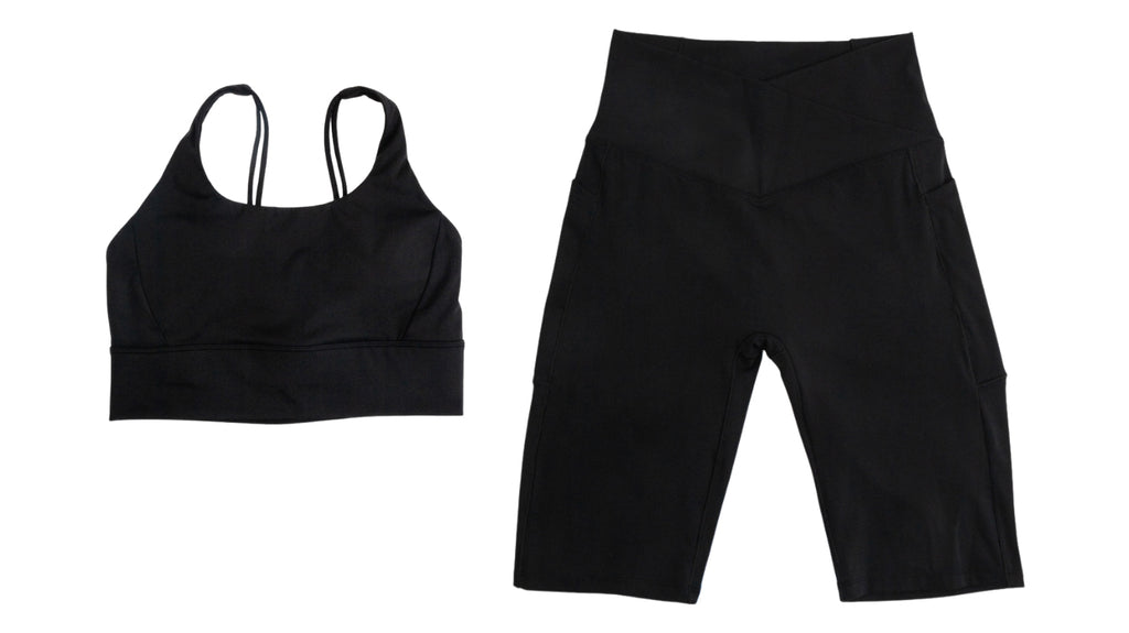 Black Sports Bra & Shorts Set