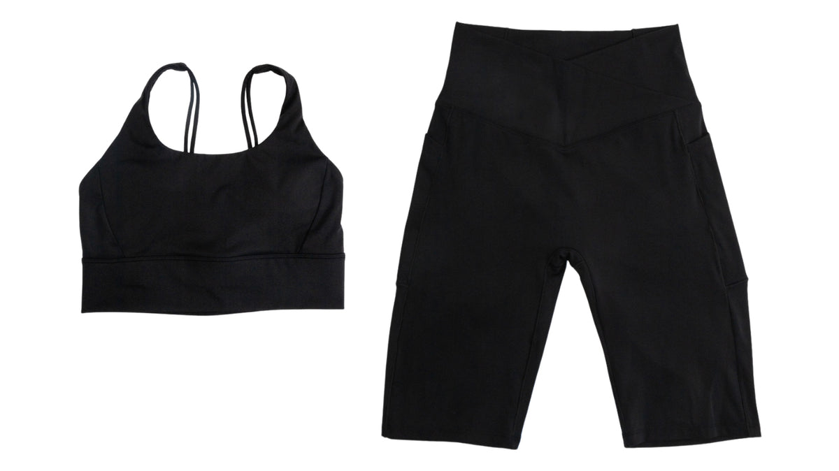 Black Sports Bra & Shorts Set