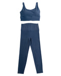 Blue Yoga Bra & Bottom Set