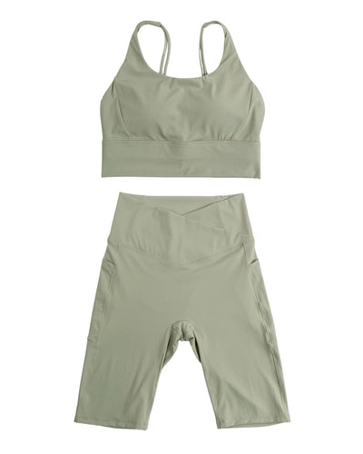 Sage Sports Bra & Shorts Set