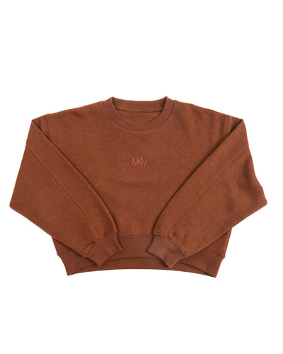Brown Cropped  Sweat Shirt