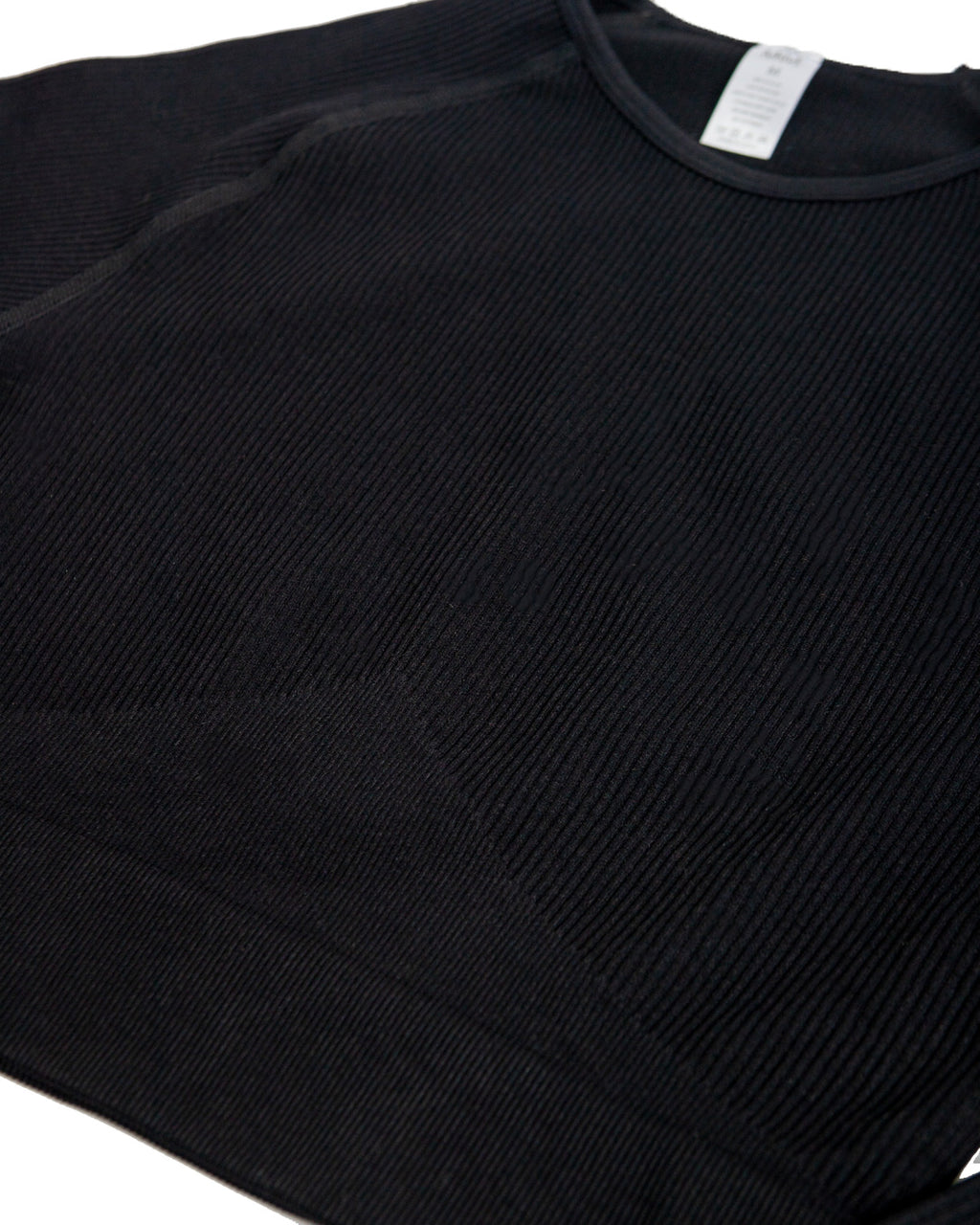 Black Ripped Long Sleeve Seamless Top