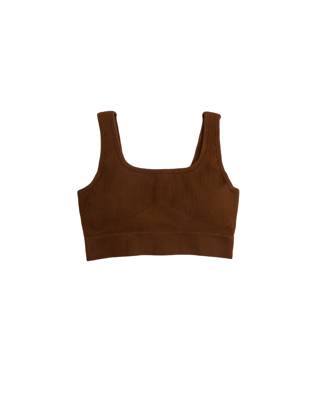 Brown Seamless Ripped Bra