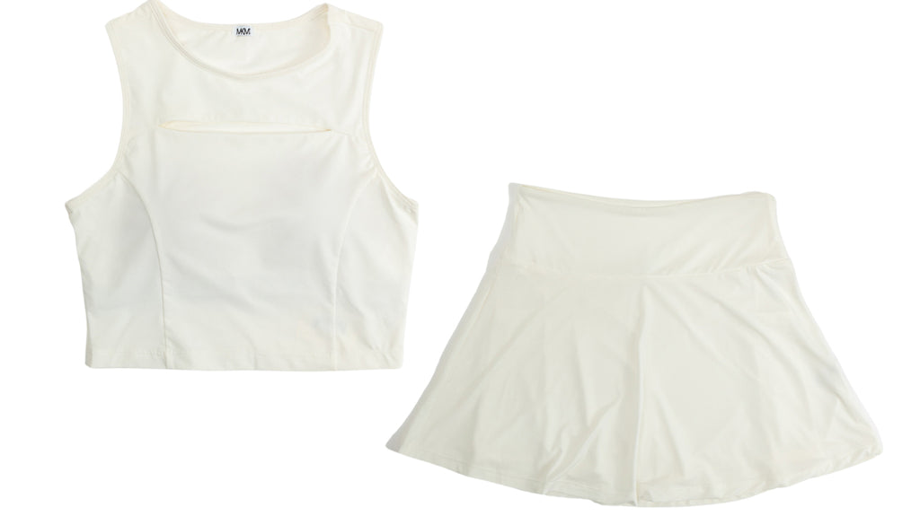 White Tennis Top & Skirt Set
